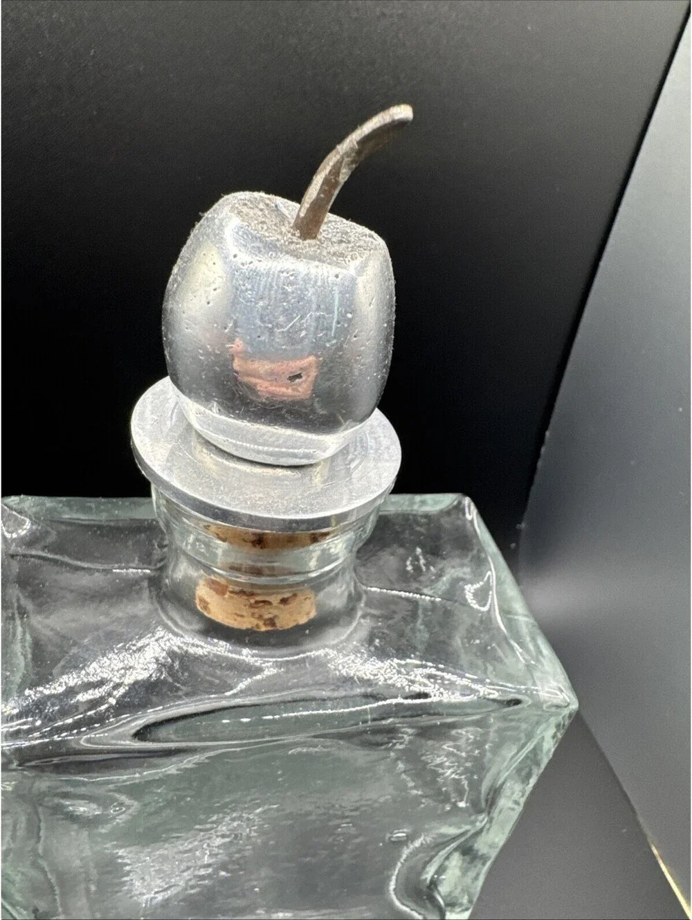 1980’s Glass Decanter Apple stopper